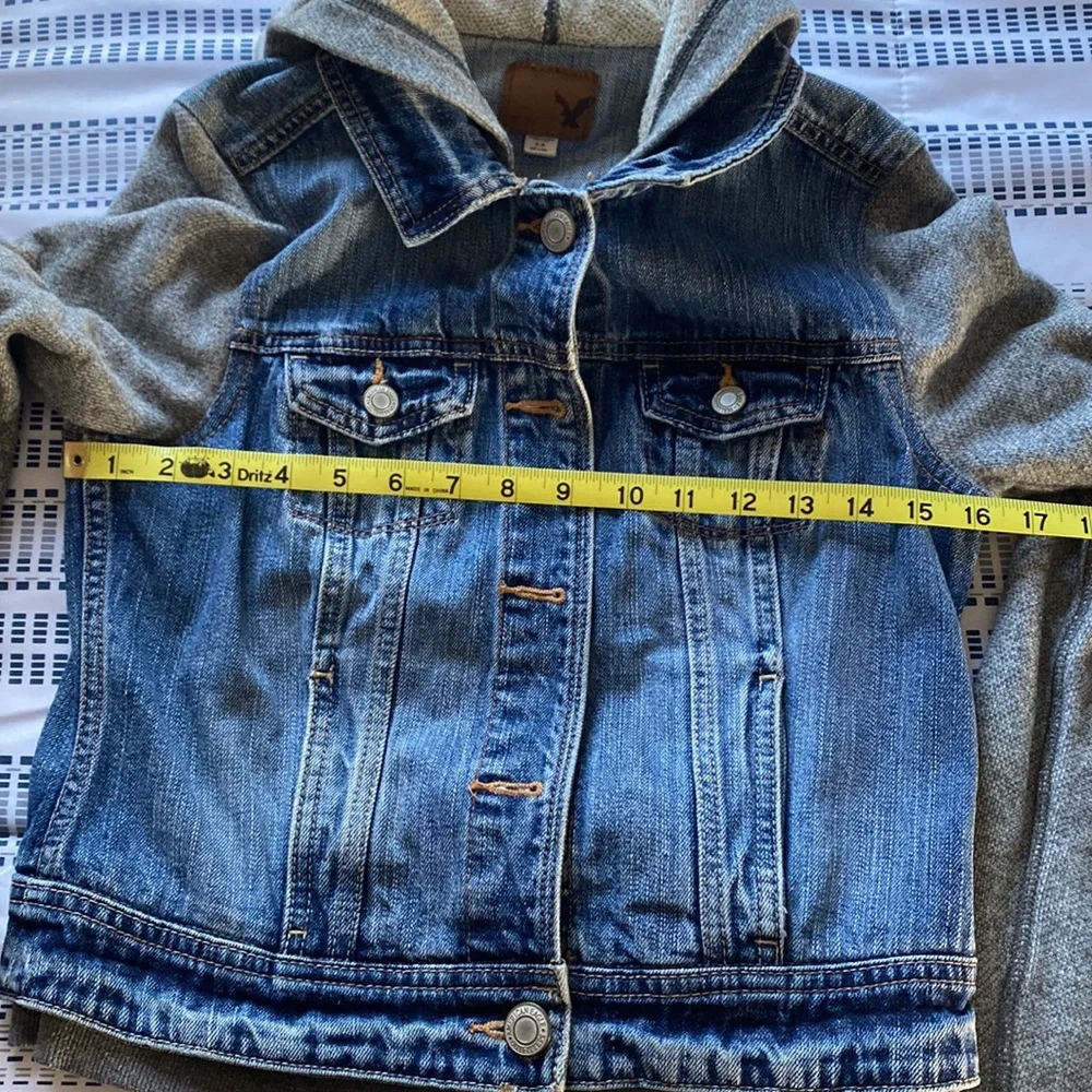 2/$50 🌈 EUC American Eagle Denim/Hoodie Jacket, Size Small - Picture 8 of 12